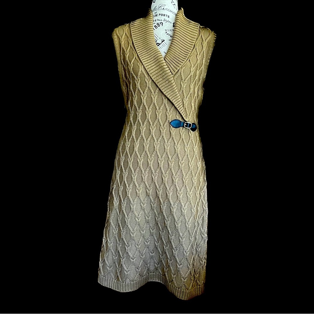 Vintage Calvin Klein knitdress, tan color